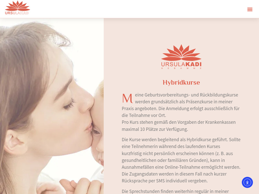 Website von Hebamme Ursula Kadi in Eichstätt