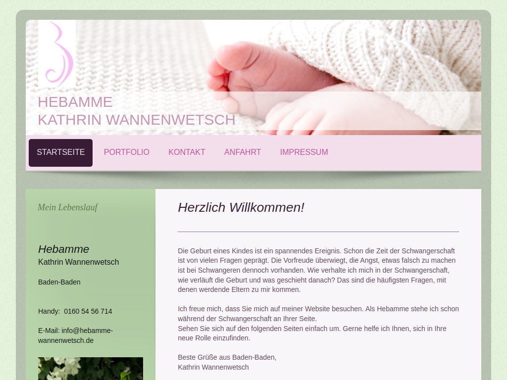 Website von Kathrin Wannenwetsch in Baden-Baden
