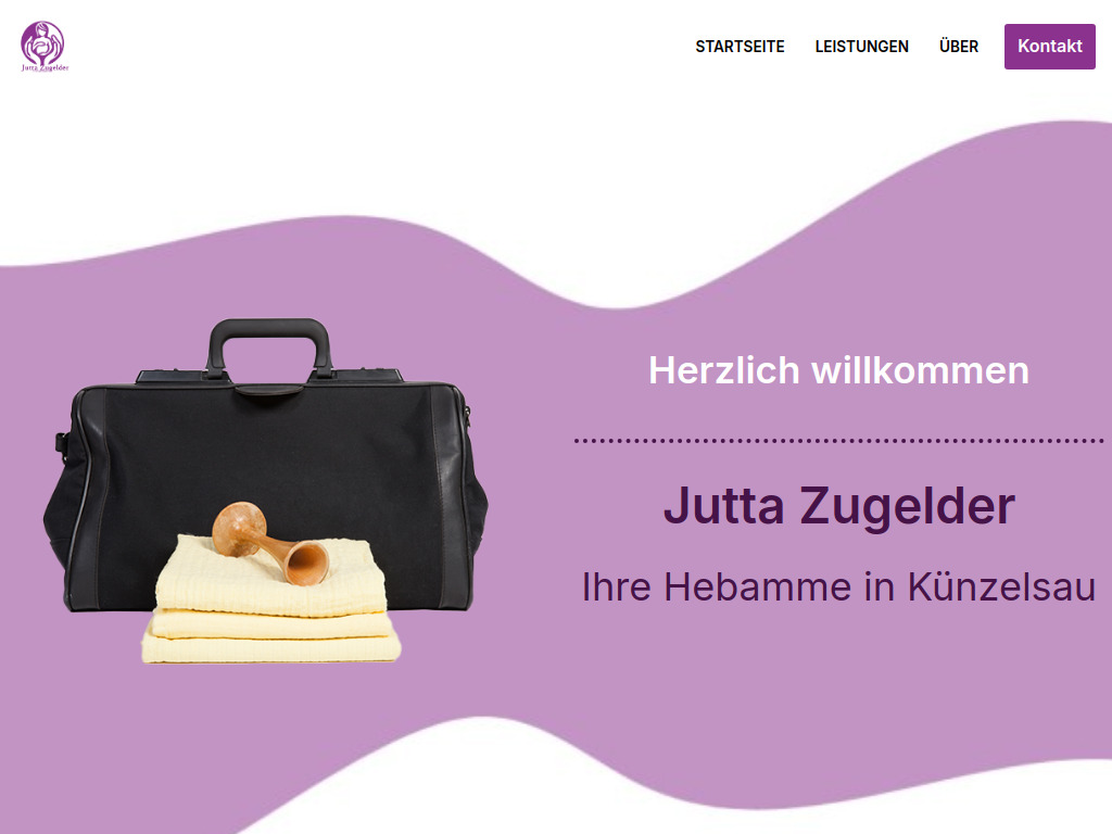 Website von Hebamme Jutta Zugelder in Künzelsau