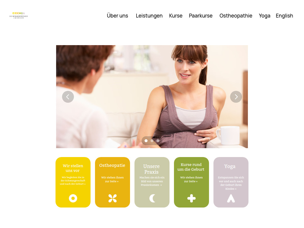 Website von Hebammenpraxis Augsburg