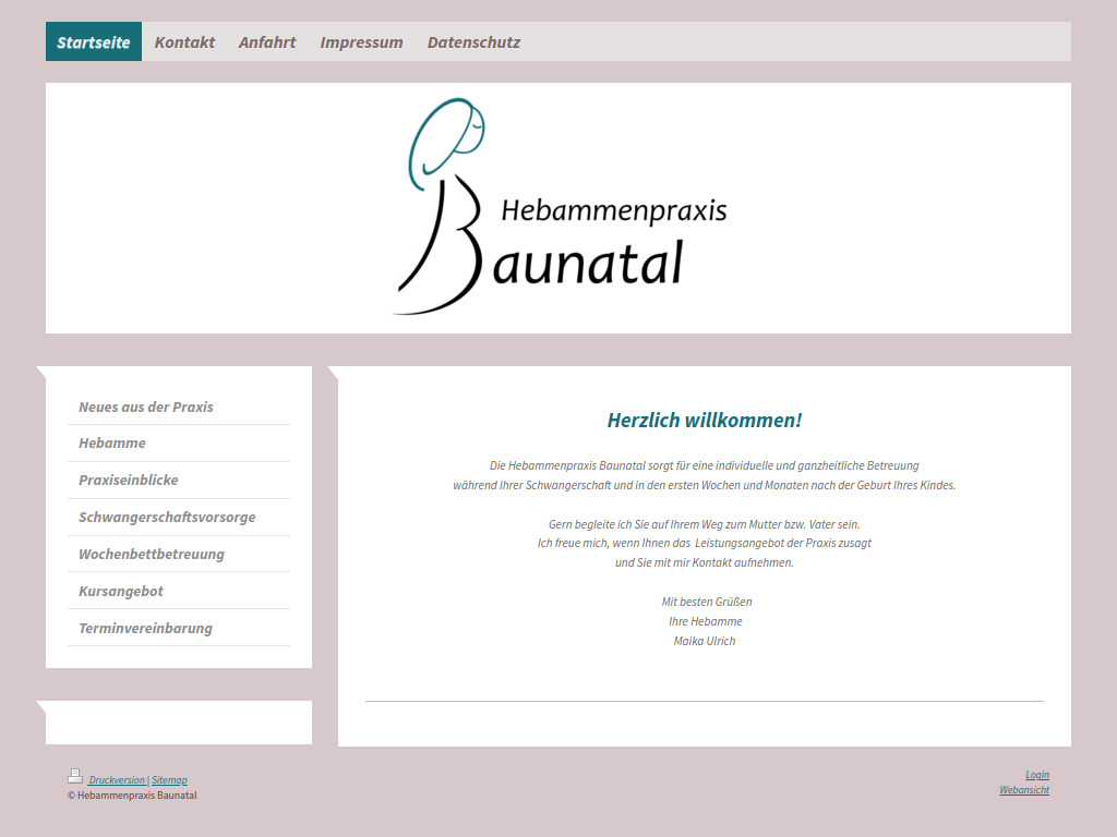 Website von Hebammenpraxis Baunatal in Baunatal