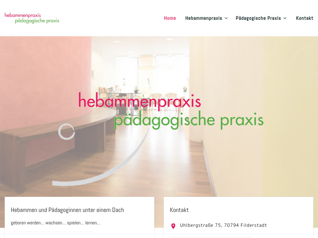 Website von Die Hebammenpraxis in Filderstadt