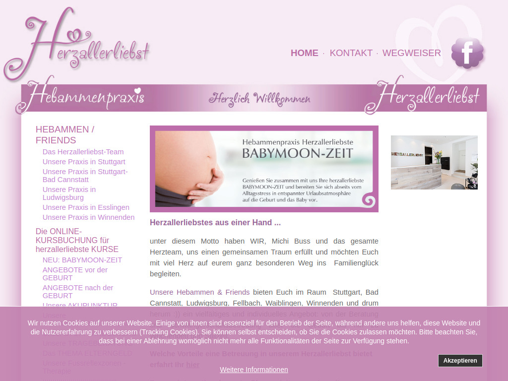 Website von Hebammenpraxis Herzallerliebst in Esslingen