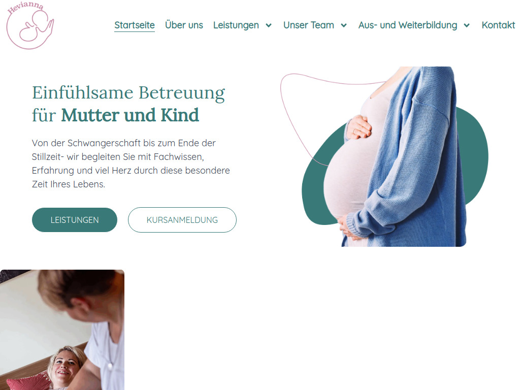 Website von Hebammenpraxis Hevianna in Neustadt an der Weinstraße