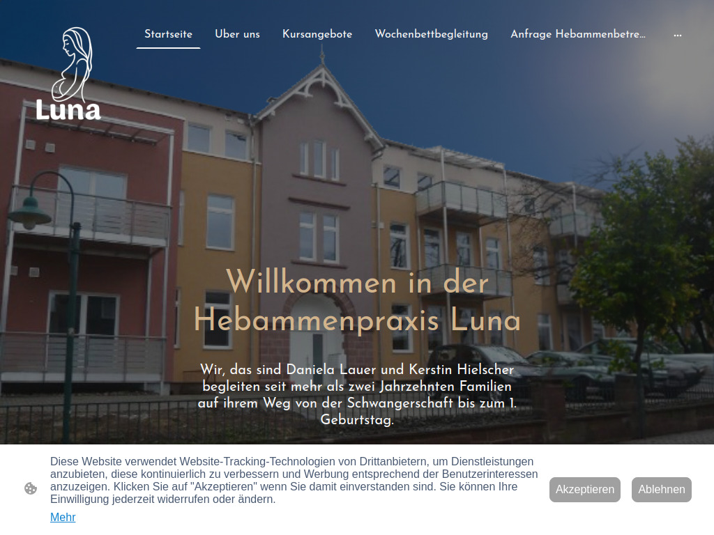 Website von Hebammenpraxis Luna in Kirchhain