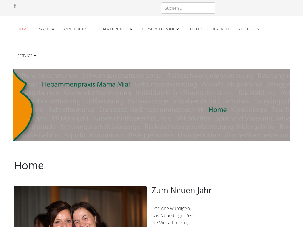Website von HEBAMMENPRAXIS MamaMia! in Sundern
