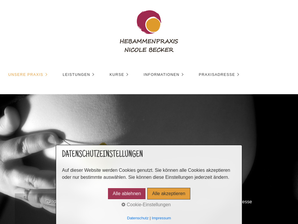 Website von Hebammenpraxis Nicole Becker in Pohlheim