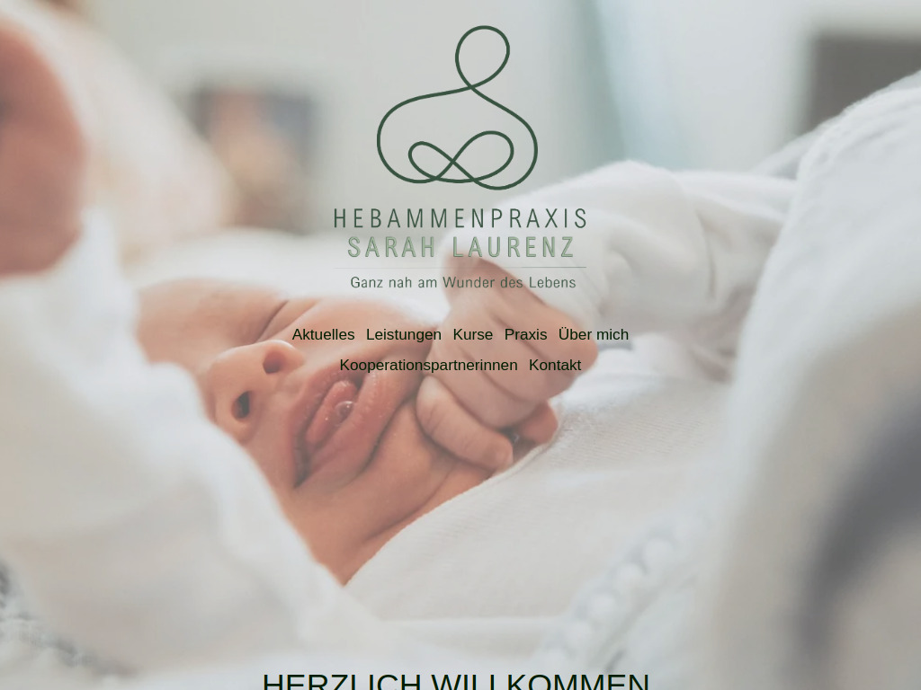 Website von Hebammenpraxis Sarah Laurenz in Staudt