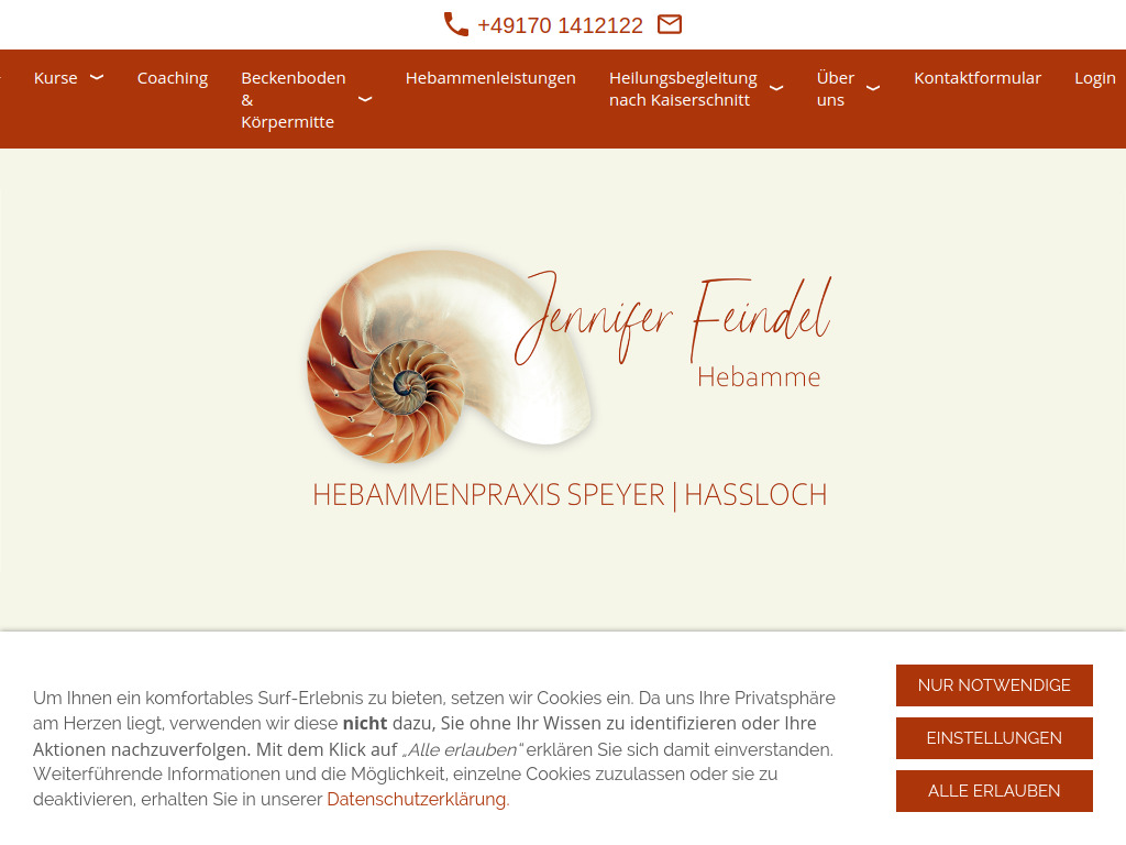 Website von Hebammenpraxis Speyer