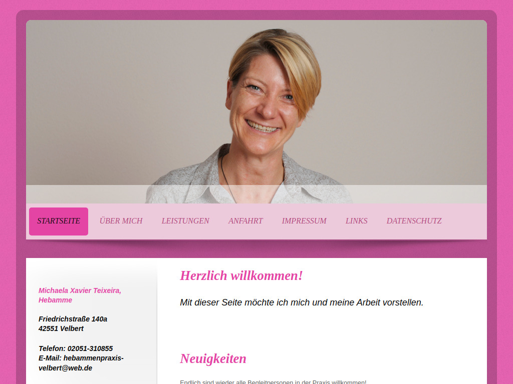 Website von Michaela Xavier Teixeira in Velbert