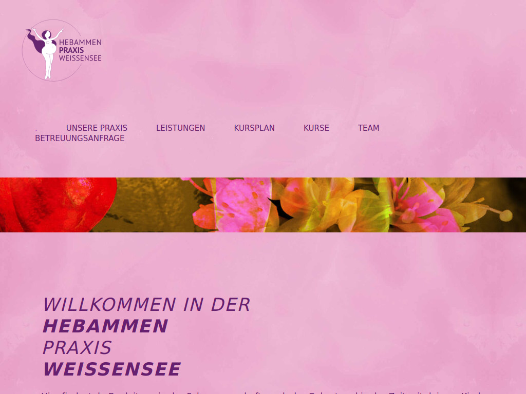 Website von Hebammenpraxis Weissensee in Berlin