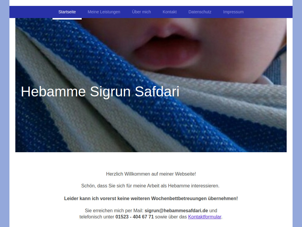 Website von Sigrun Safdari in Freigericht