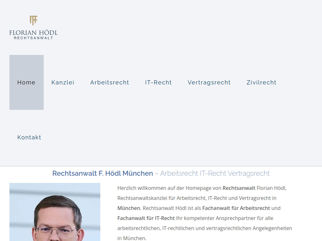 Website von Anwaltskanzlei F. Hödl München in München