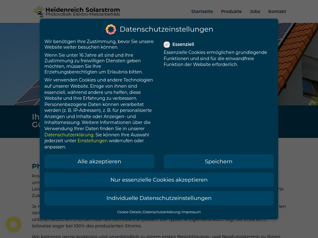 Website von Heidenreich Solarstrom in Harsewinkel