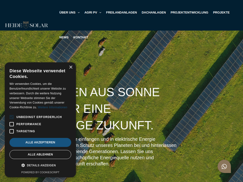 Website von Heide Solar GmbH & Co. KG in Leipzig