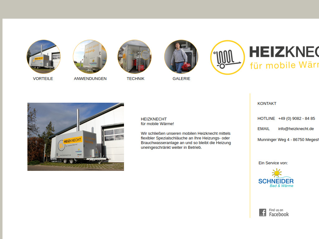 Website von SCHNEIDER Bad & Wärme GmbH in Megesheim