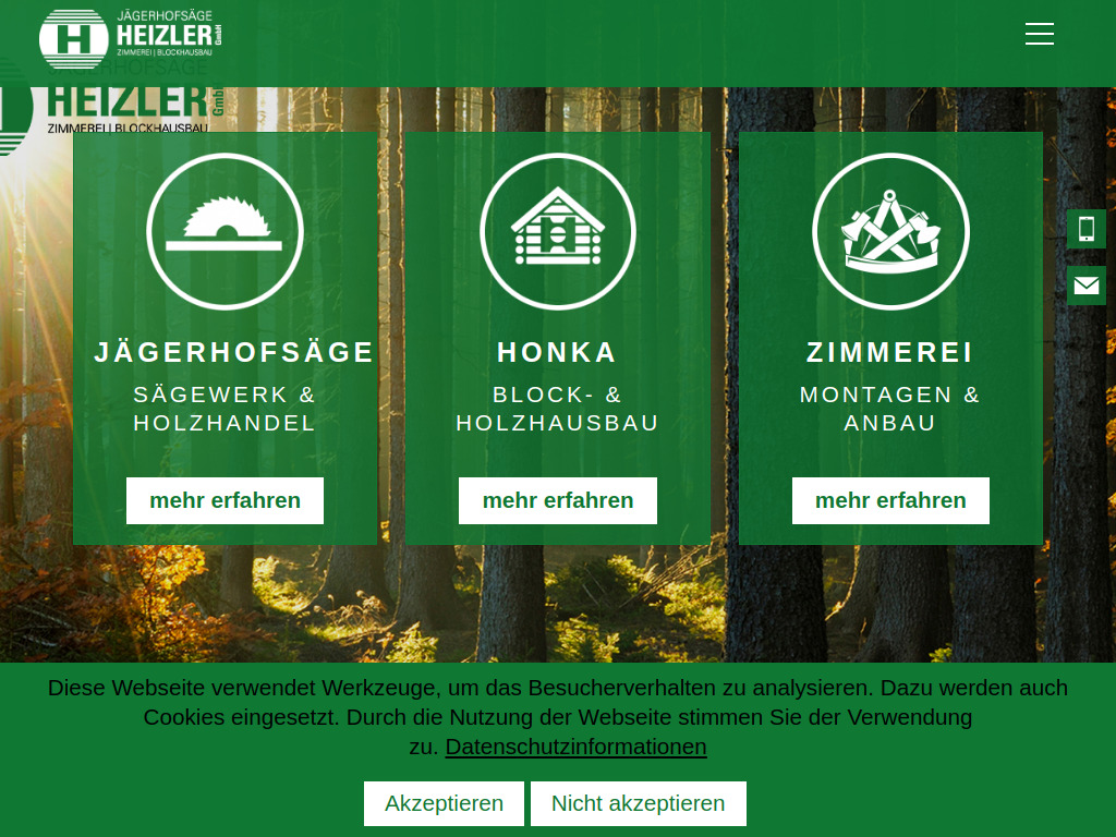 Website von Heizler GmbH in Buchenbach-Unteribentalhandelsregister