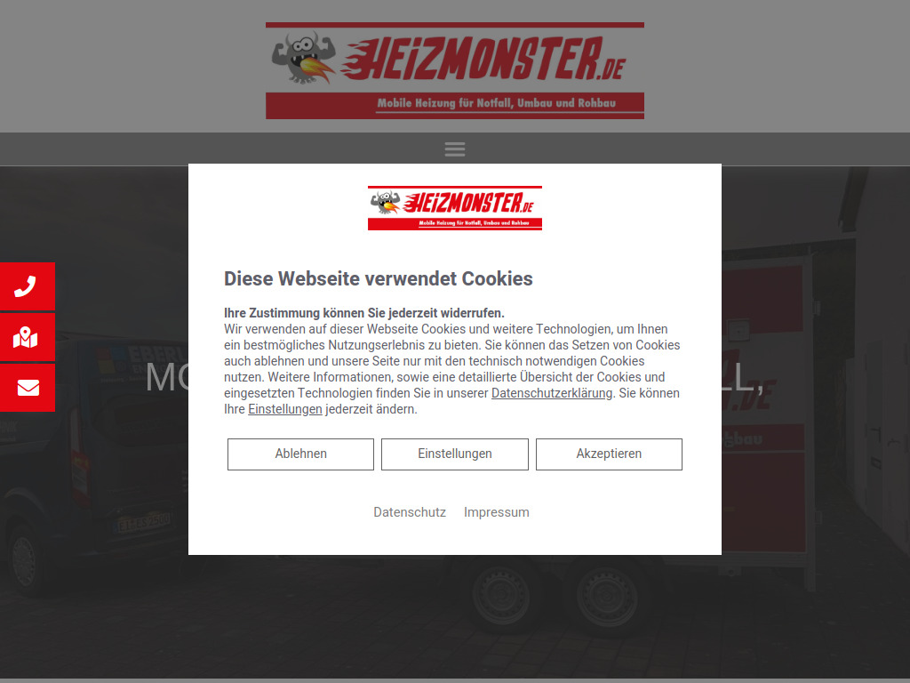 Website von Heizmonster in Altmannstein