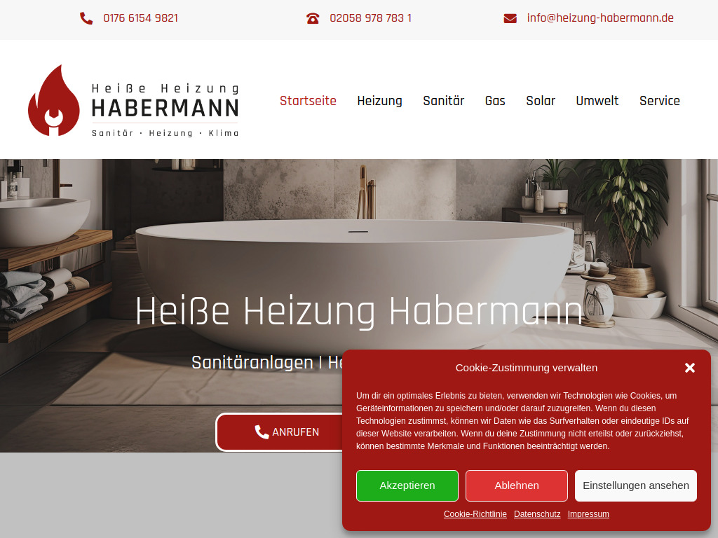 Website von Erik Habermann in Wülfrath