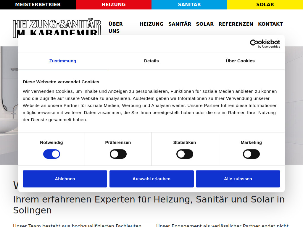 Website von M. Karademir in Solingen