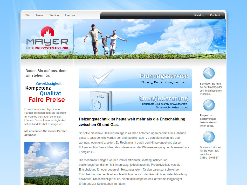 Website von Heizung Sachsen