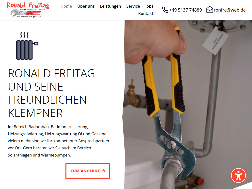 Website von Ronald Freitag Heizung*Sanitär*Solar*Kundendienst in Garbsen