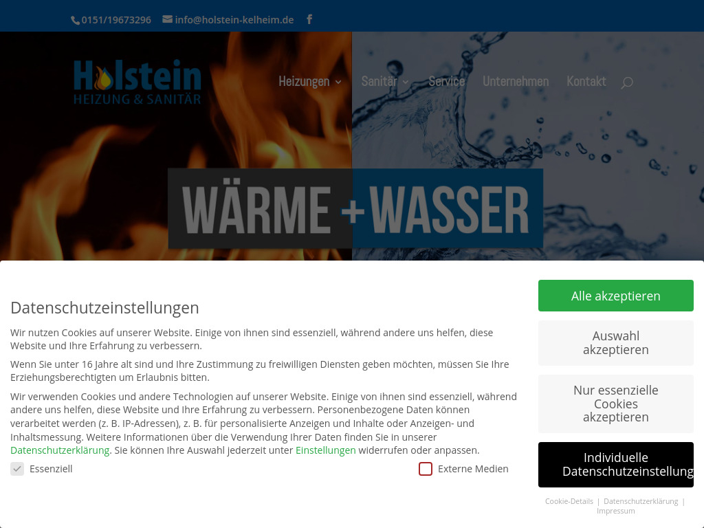 Website von Heizungsbau Holstein und Sanitär e.K. in Kelheim