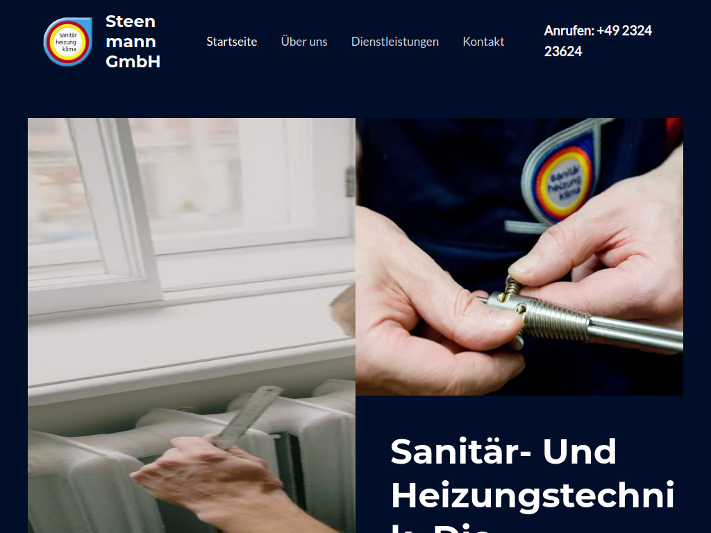 Website von Steenmann Sanitär u. Heizungstechnik GmbH in Hattingen-Niederbonsfeld