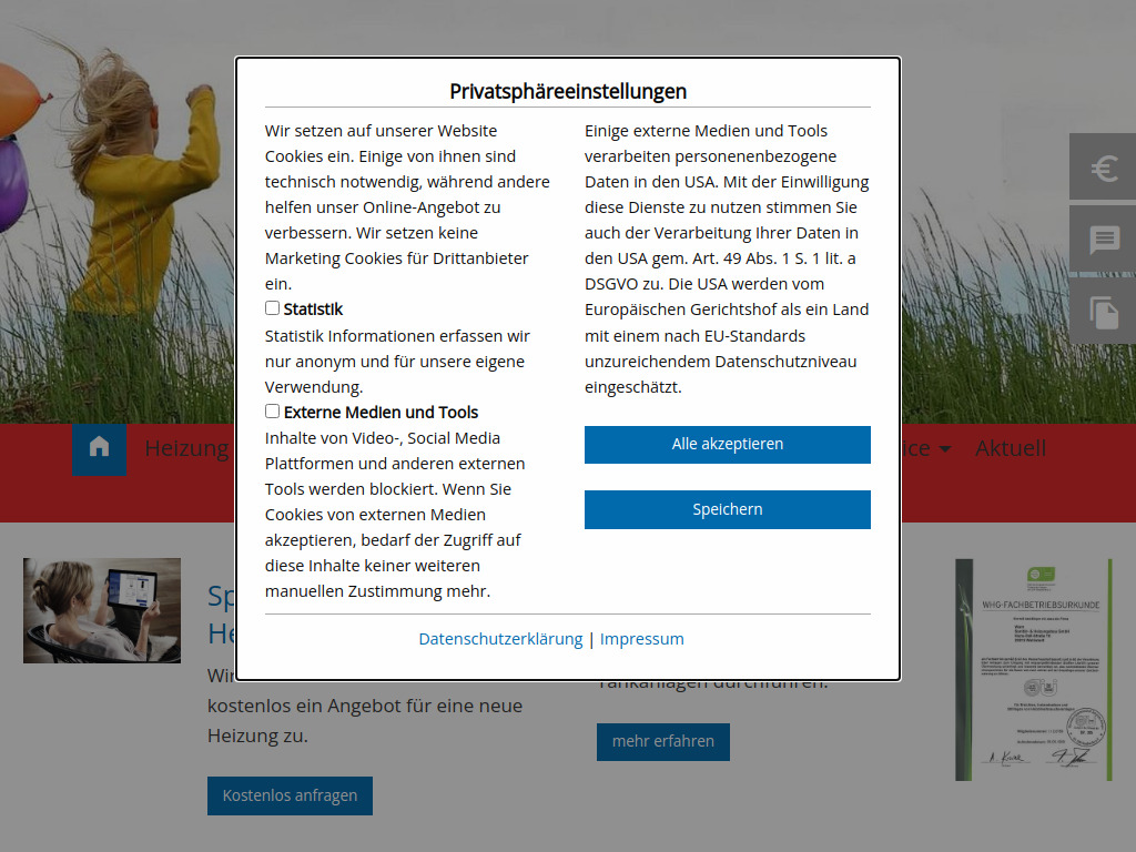 Website von Warn Sanitär- u. Heizungsbau GmbH in Wahlstedt