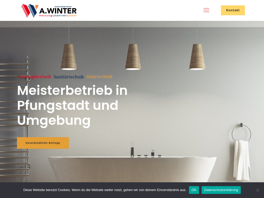 Website von Heizungsanitär A.Winter in Pfungstadt