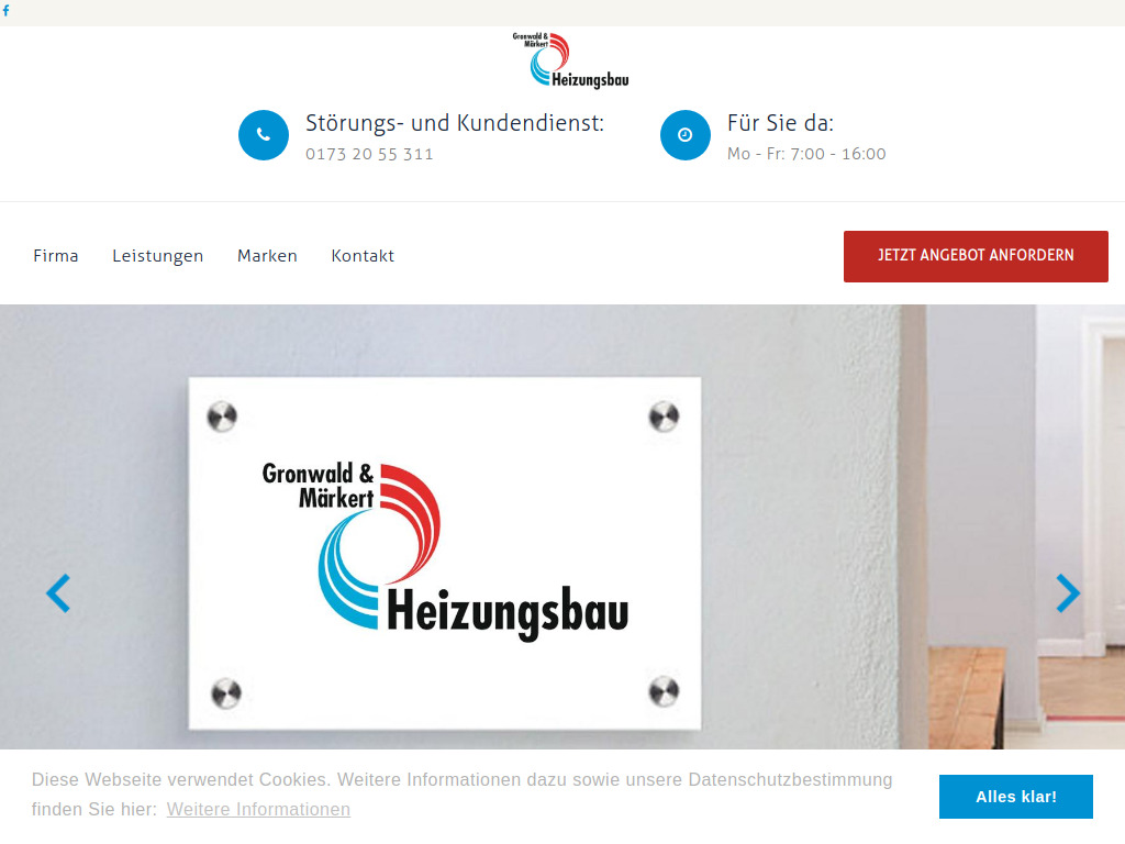 Website von Gronwald und Märkert Heizungsbau OHG in Altlandsberg