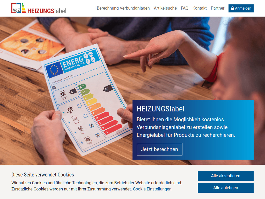 Website von VdZ - Wirtschaftsvereinigung Gebäude und Energie e.V. in Berlin