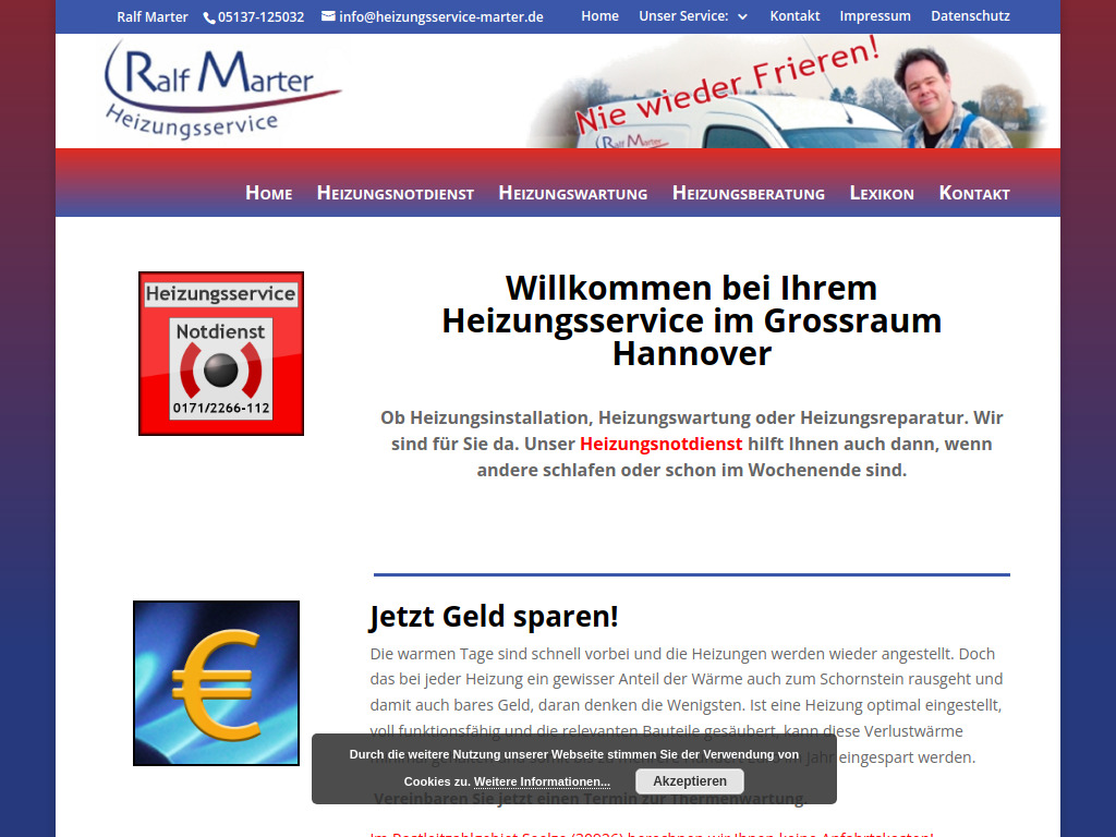 Website von Ralf Marter Heizungsservice in Seelze
