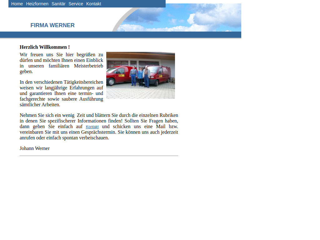 Website von Firma Werner in Mähring