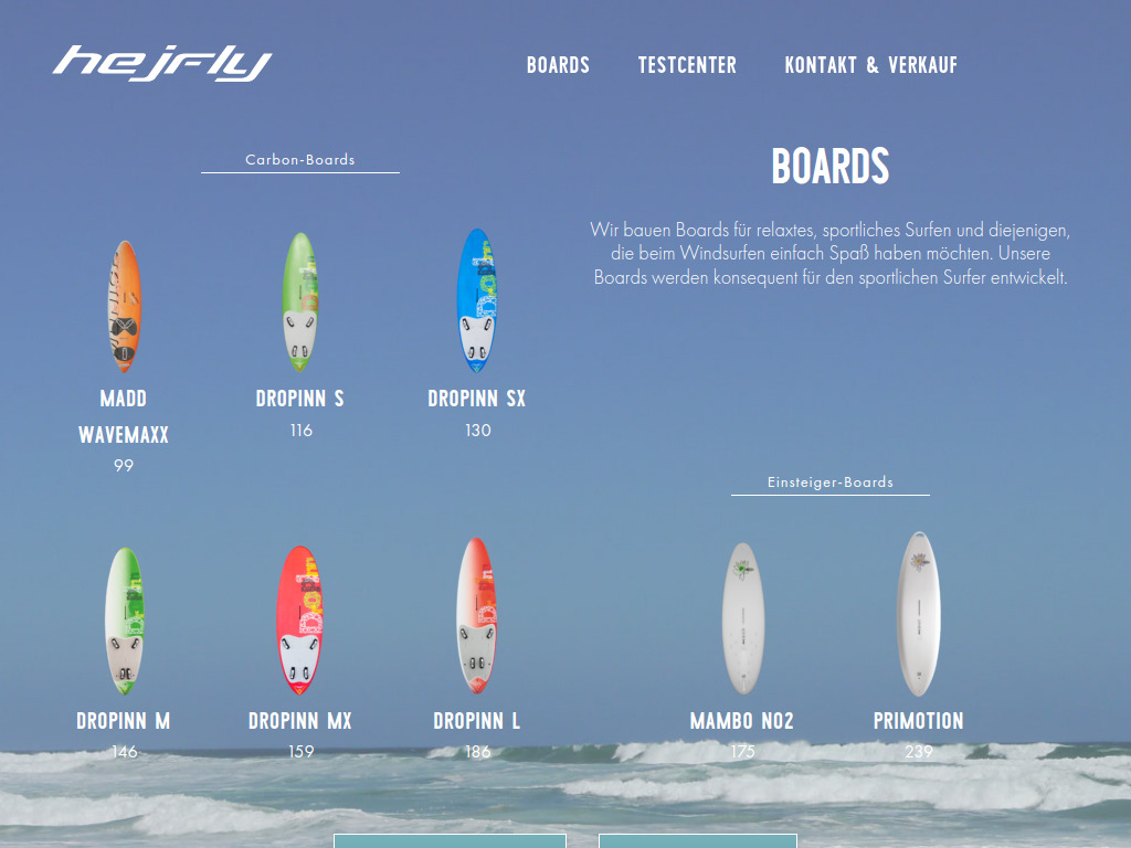 Website von hejfly GmbH in Laichingen