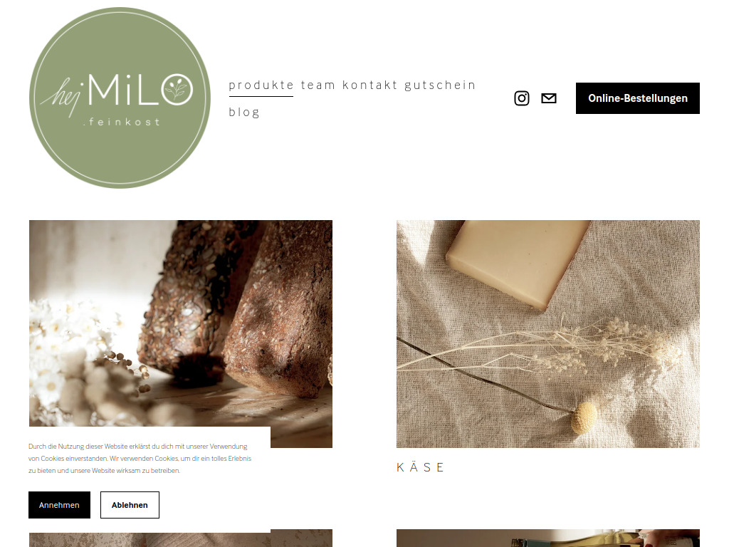 Website von Hej Milo in Hamburg