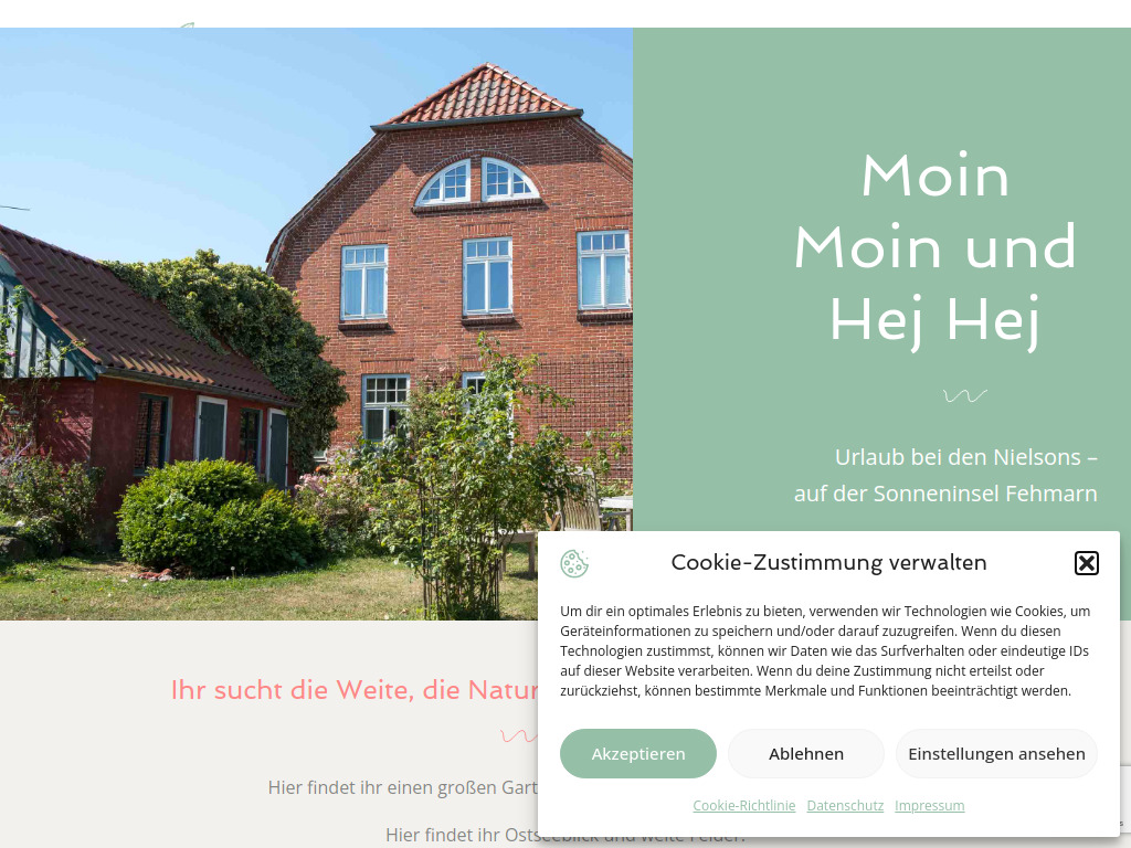 Website von Hej Nielsons in Fehmarn