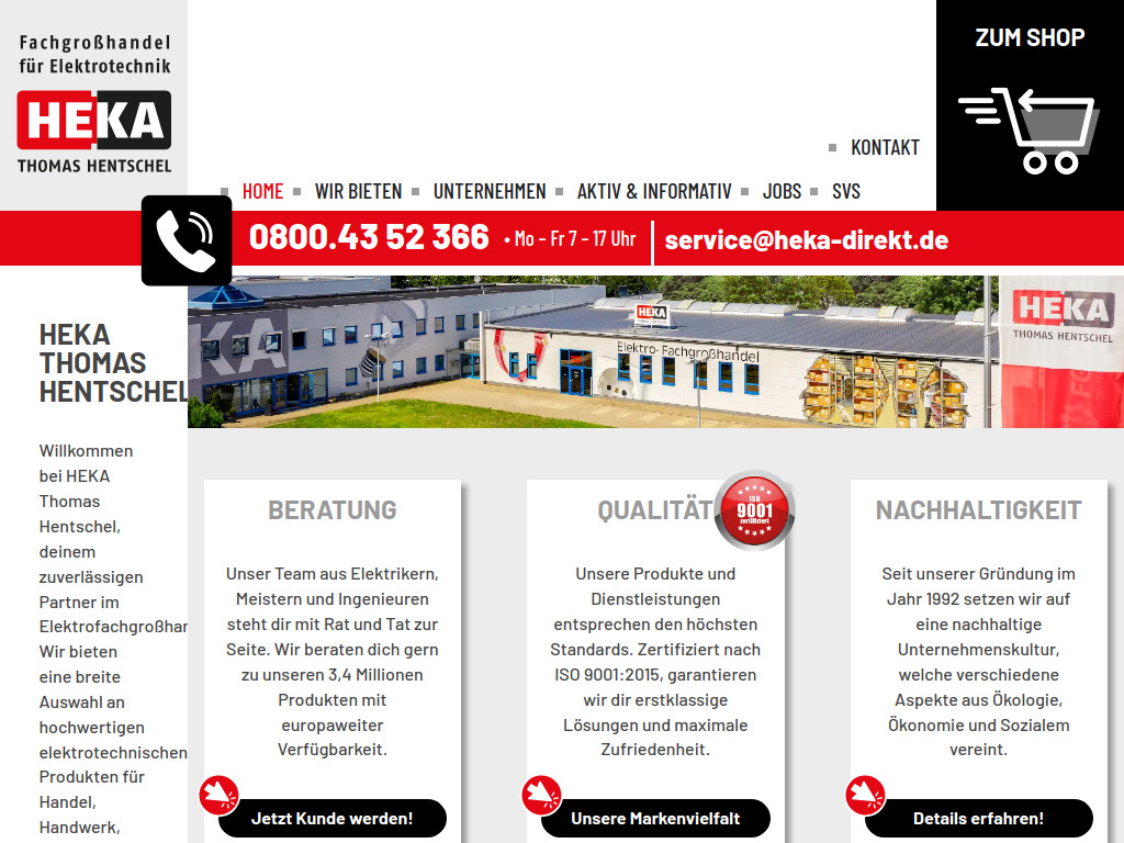 Website von HEKA THOMAS HENTSCHEL in Crimmitschau