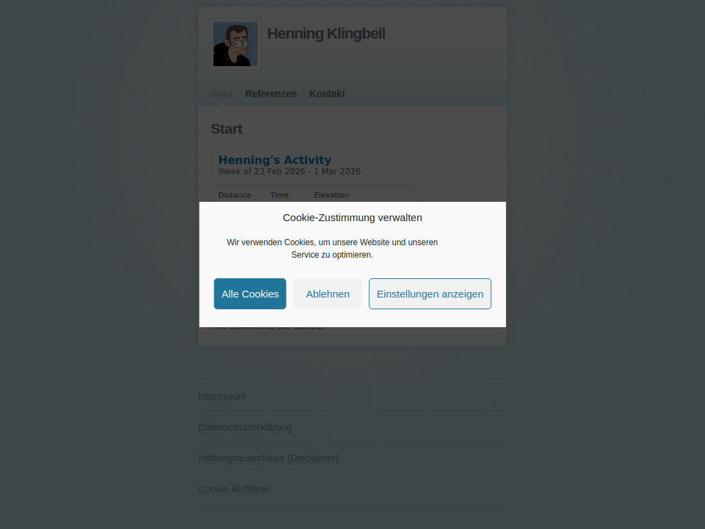 Website von Henning Klingbeil in Bielefeld