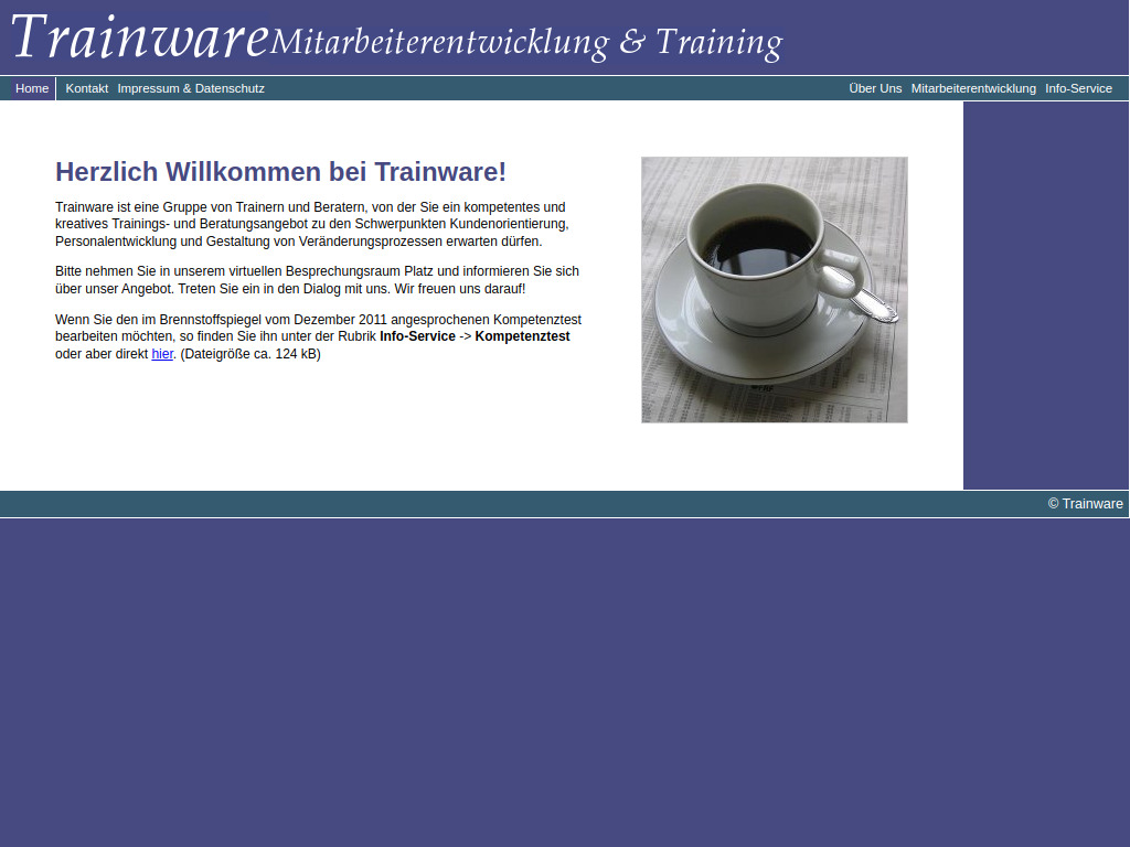 Website von Trainware in Neu-Anspach