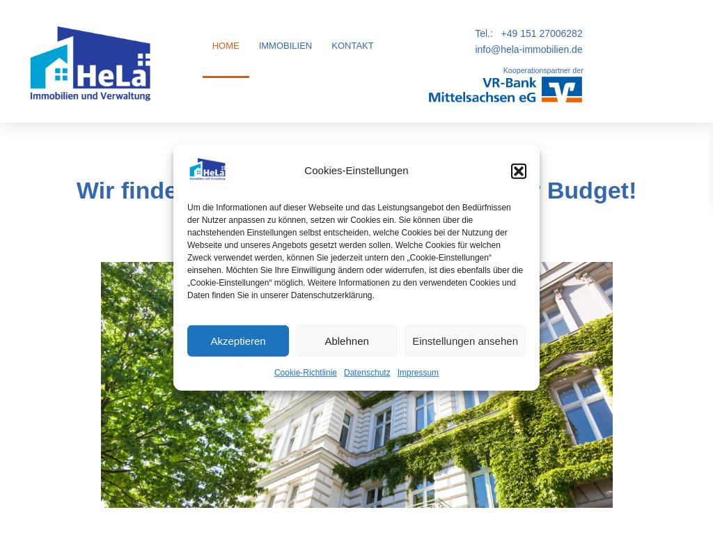 Website von HeLa Immobilien in Mügeln