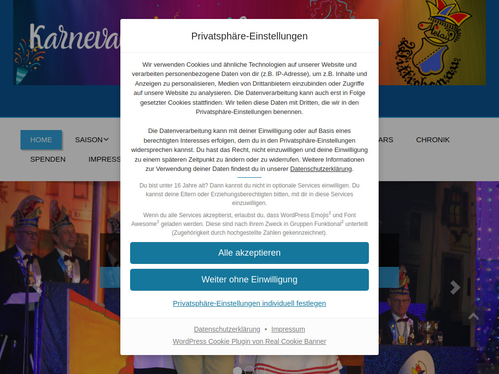 Website von Wittichenauer Karnevalsverein e. V. in Wittichenau