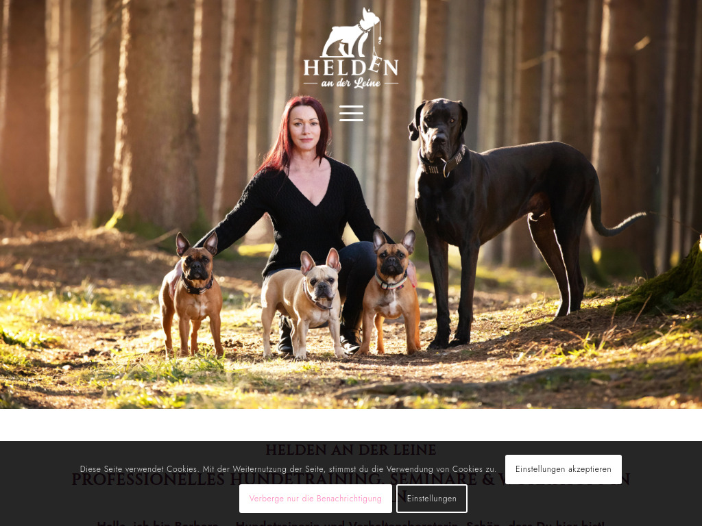 Website von Helden an der Leine – Hundezentrum Oberbayern in Oberhausen