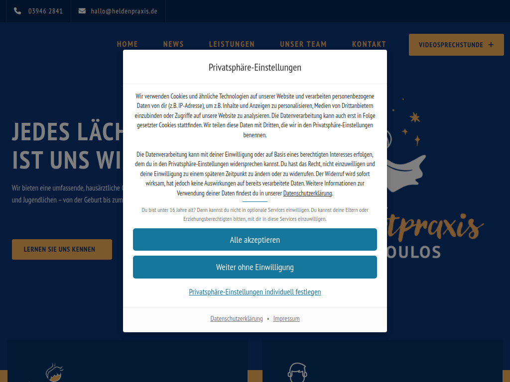 Website von Kinderarztpraxis Galanopoulos in Quedlinburg