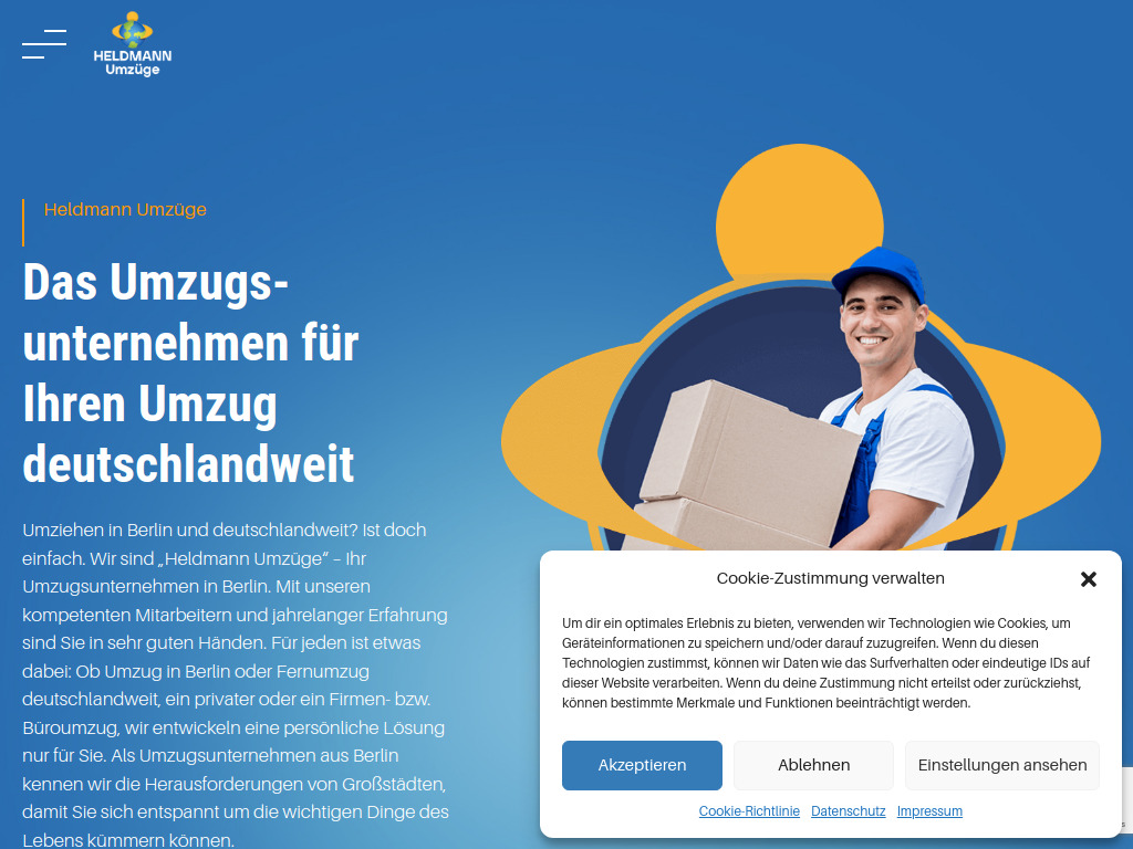 Website von Heldmann Umzüge in Berlin