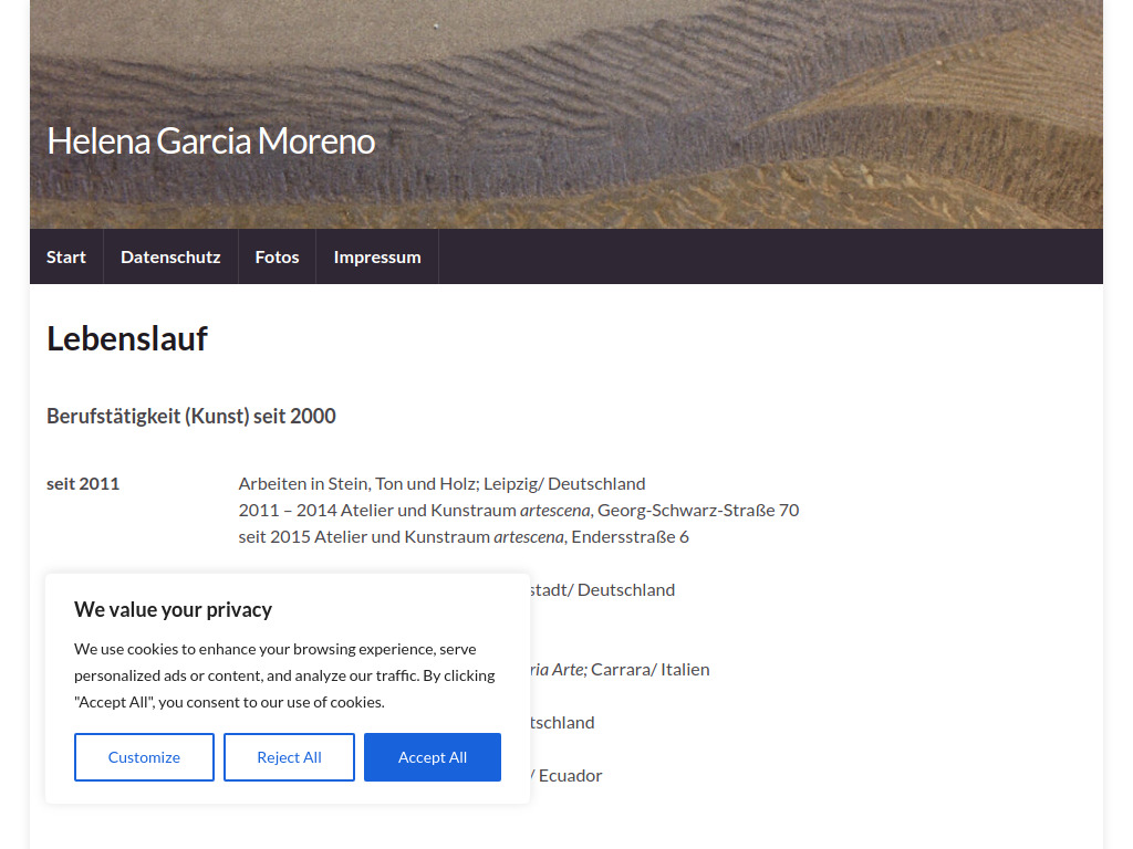 Website von Helena García Moreno in Leipzig