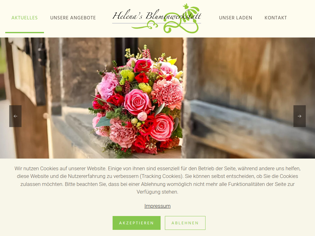 Website von Helenas Blumenwerkstatt in Mössingen