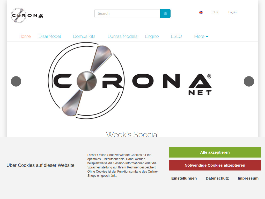 Website von Corona Net in Stuttgart
