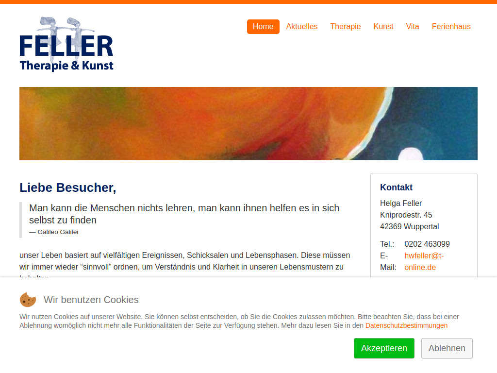 Website von Helga Feller in Wuppertal