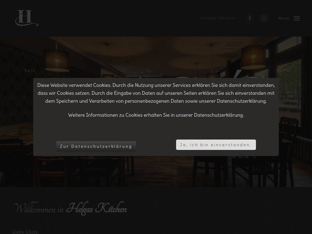 Website von Helgas Kitchen in Rostock